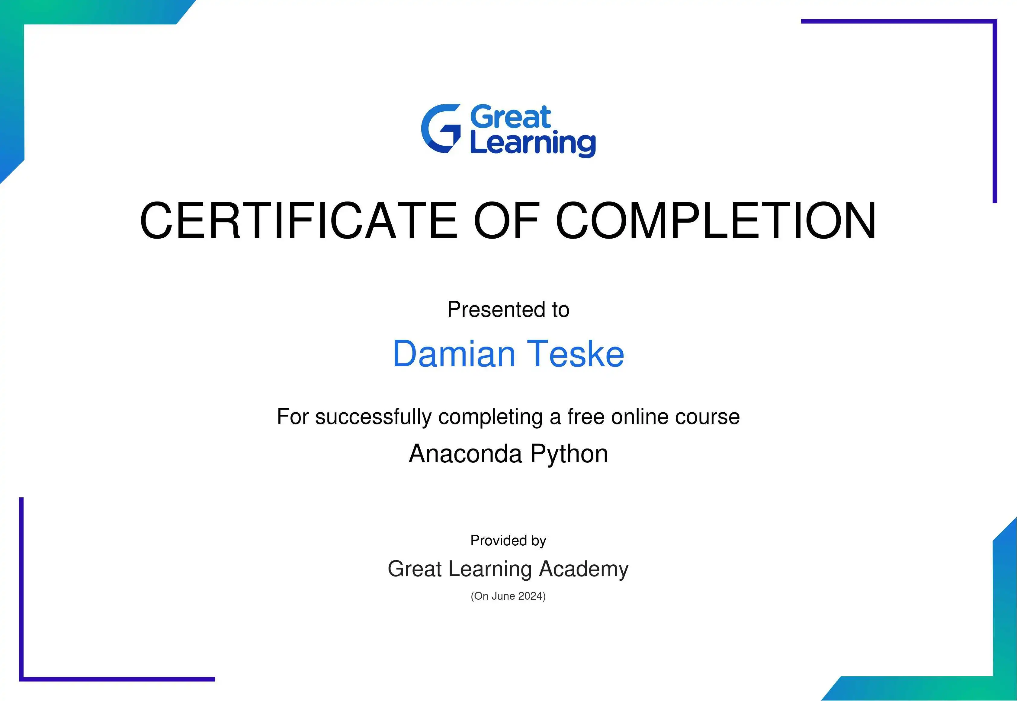 Great Learning Academy Anaconda Python